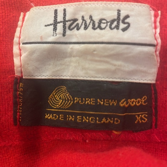 Vintage 80’s Harrods pure new wool red long maxi robe bathrobe women’s size XS - Picture 12 of 13